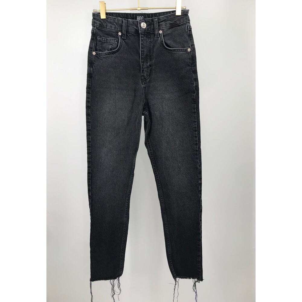 BDG Urban Outfitters Edie Black Wash Frayed Hem High Rise Jeans Size 26